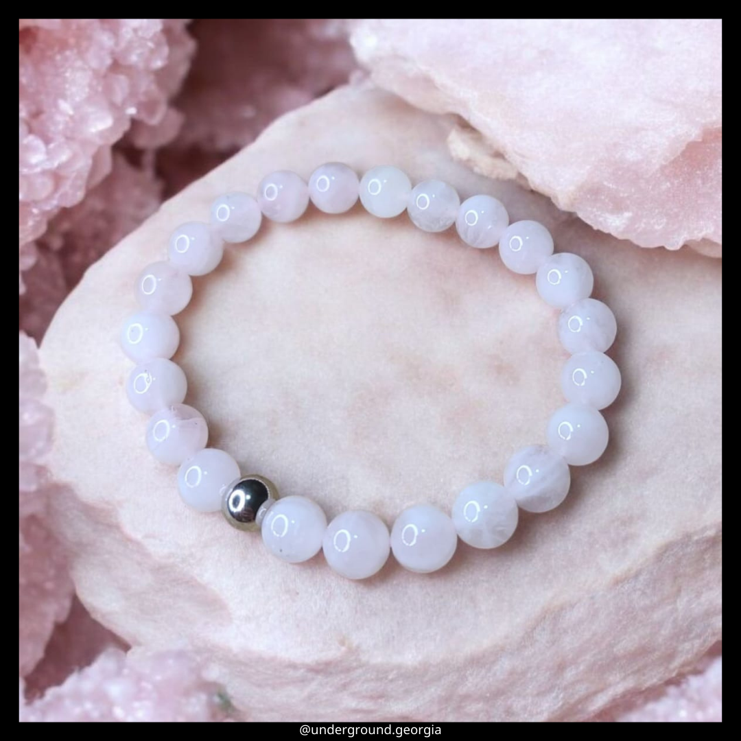 Natural Gemstone Bracelet Rose Pink Quartz