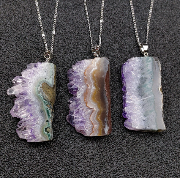 Raw Amethyst pendant