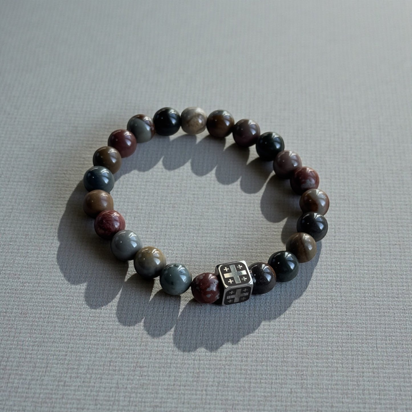 Lapis Lazuli Bracelet with Georgian Flag | Heritage Edition