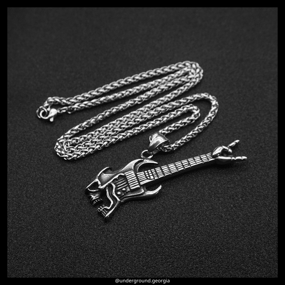 Surgical Stainless Steel 316L Pendant Rock Guitar