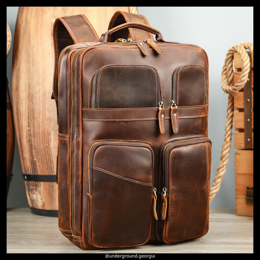 Natural leather backpack Bag