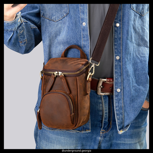 Natural leather Cross body Bag