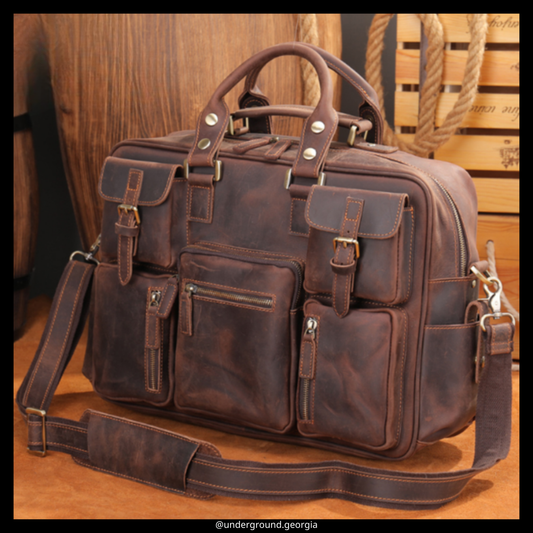 Natural leather Satchel Bag