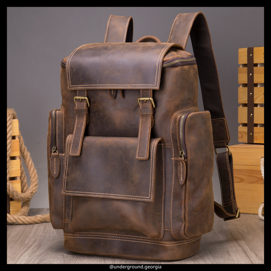 Natural leather backpack Bag