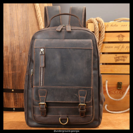 Natural leather backpack Bag
