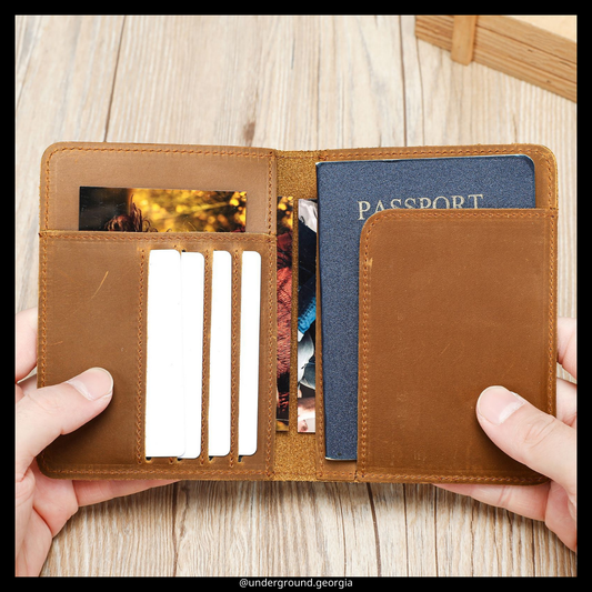 Natural leather Passport Holder