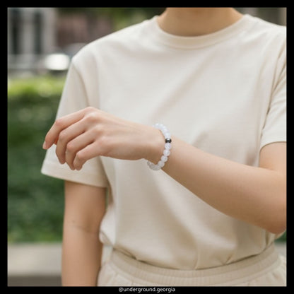 Natural Gemstone Bracelet White Quartz