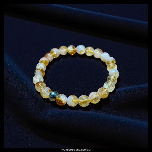 Natural Gemstone Bracelet Citrine (Optimized Amethyst)