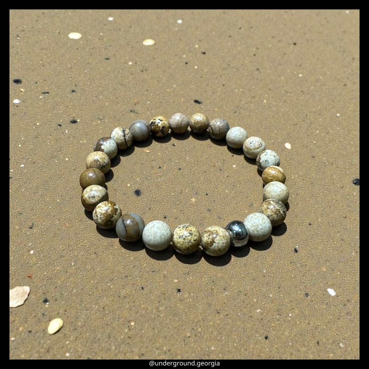 Natural Gemstone Bracelet  Desert Jasper (Picture Jasper)