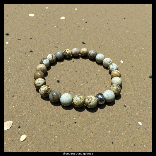 Natural Gemstone Bracelet  Desert Jasper (Picture Jasper)