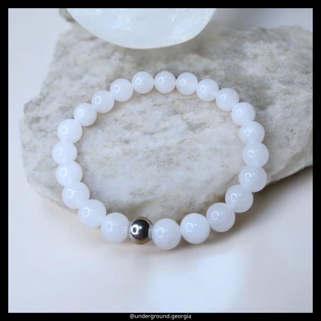 Natural Gemstone Bracelet White Quartz