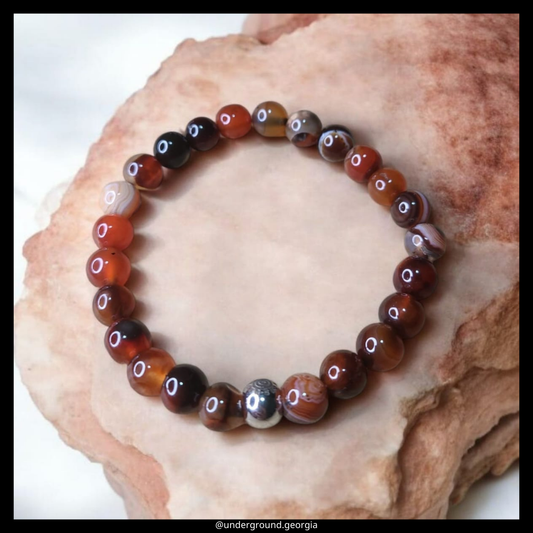 Natural Gemstone Bracelet Red Agate Sardonix