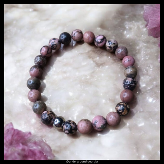 Natural Gemstone Bracelet Rhodonite