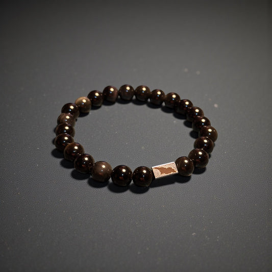Black Obsidian Bracelet with Georgia Map | Heritage Edition