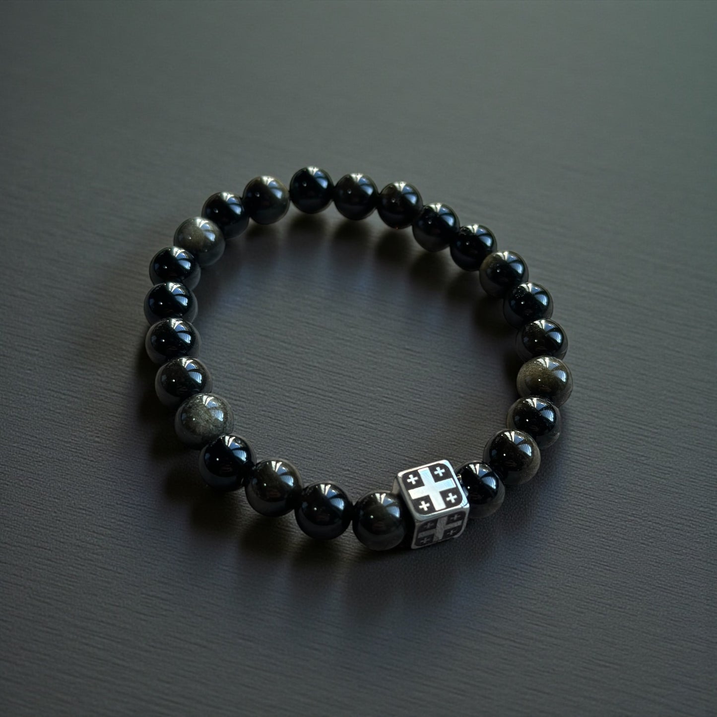 Amethyst Bracelet with Georgian Flag | Heritage Edition