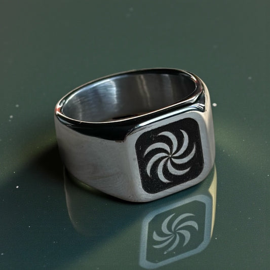 Borjgali Sun Symbol Ring | Stainless Steel Heritage Edition