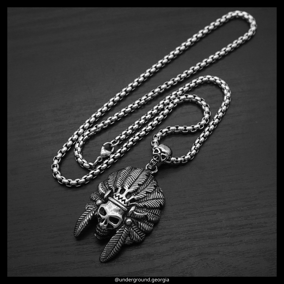 Surgical Stainless Steel 316L Pendant Indian Skull