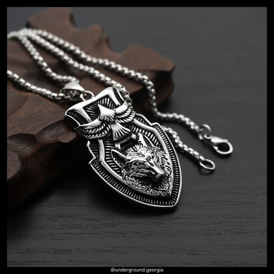 Surgical Stainless Steel 316L Pendant  Wolf Totem