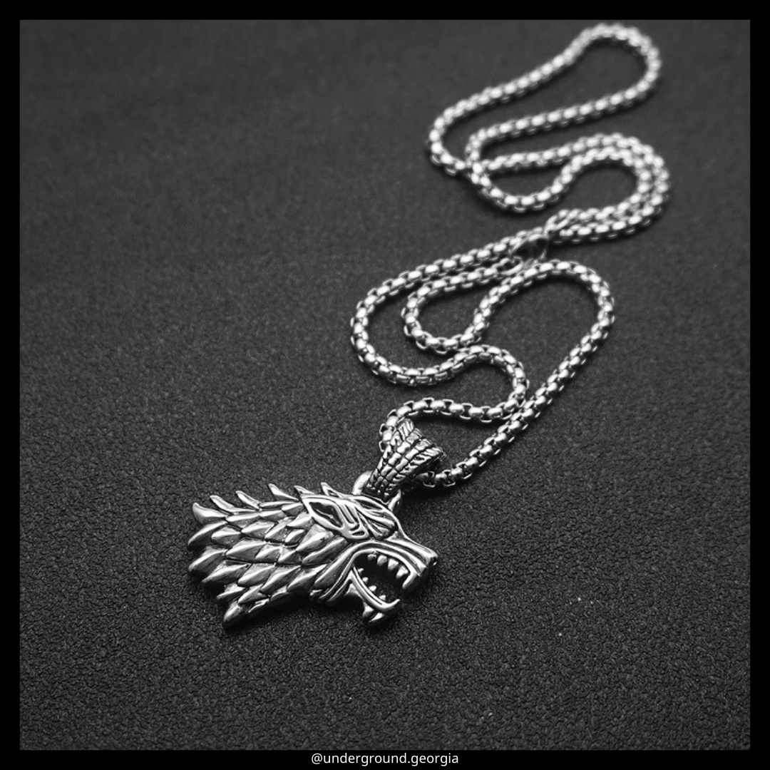 Surgical Stainless Steel 316L Pendant Wolf GOT