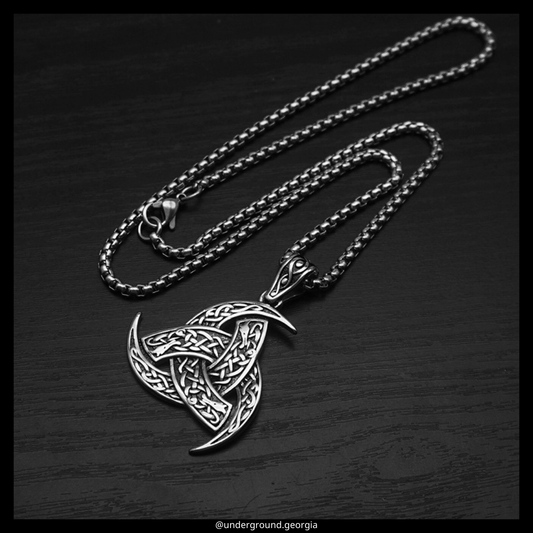 Surgical Stainless Steel 316L Pendant  Triskele Horns of Odin