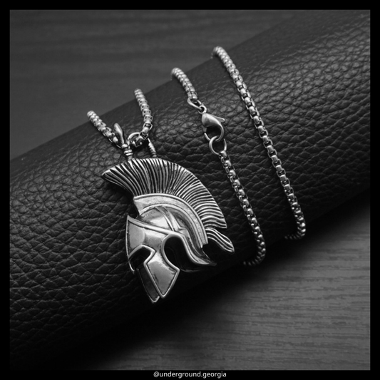 Surgical Stainless Steel 316L Pendant Warrior Corinthian Helmet Ancient Greek