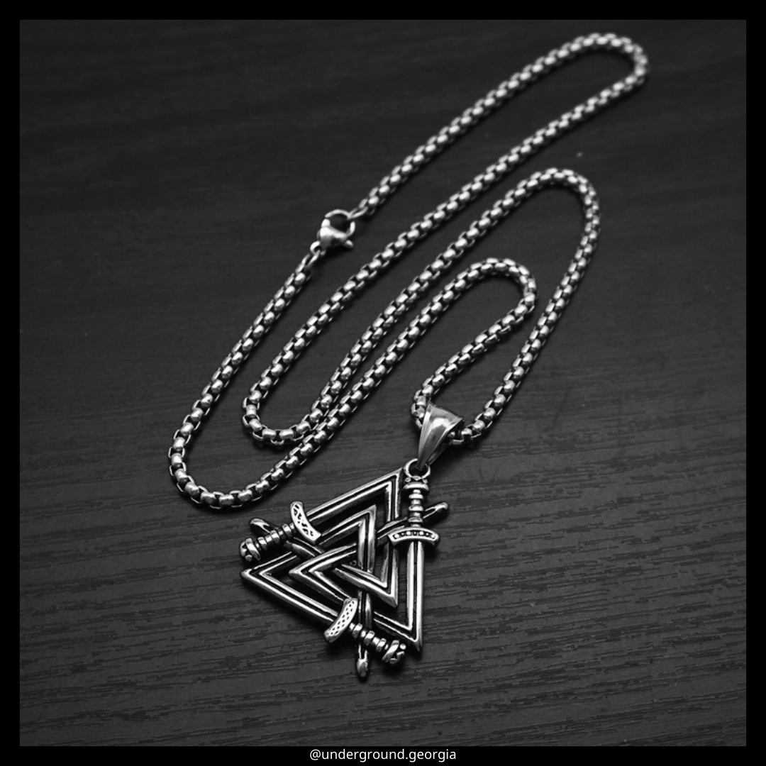 Surgical Stainless Steel 316L Pendant Valknut (Knot of the Slain)