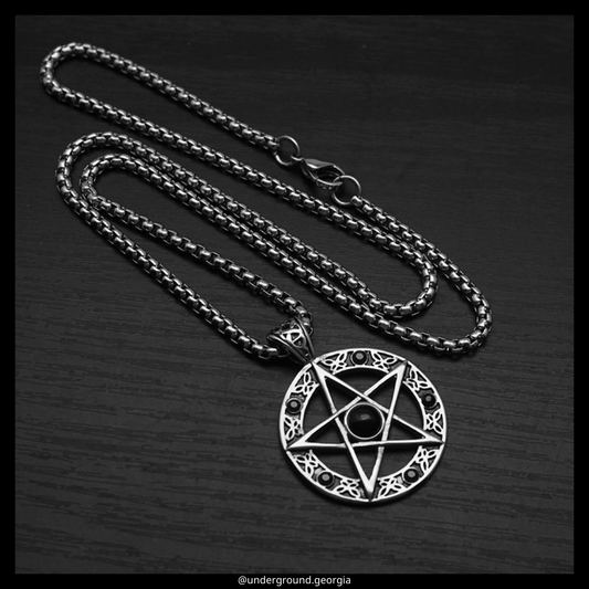 Surgical Stainless Steel 316L Pendant Pentacle (Pentagram in Circle)